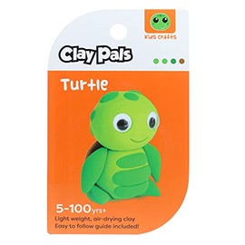 Clay Pals Turtle - Easy Sculpt Fun Fast Air Drying Non Toxic Quick Dry Ultra Light Creative Clay Art and Craft Modelling Set for Kids