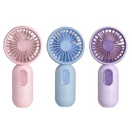 VanSmaGo 3 PCS Portable Handheld Mini Fans, USB Rechargeable Personal Fan for Travel, 3 Speeds Rechargeable Battery Operated Eyelash Fan, Blue,Pink,Purple