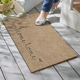 Lzuso Brown Welcome home Door Mat Durable Outdoor Mats Front Door Mats Indoor Non-Slip Rubber Welcome Doormats for Front Door Entryway Balcony Patio 28" x 18"