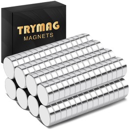 TRYMAG Small Magnets, 120 Pcs 6x2MM Magnets for Whiteboard, Fridge, Crafts, DIY, Science, Office