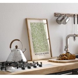 Lithobee - William Morris Willow 1874 - Printed Wall Art Design in Sizes A2, A3 & A4 Framed in a Stylish Quality Coloured Frame or Unframed (A4 Gold Ornate Frame)