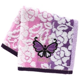 ANNA SUI (アナスイ)大判 タオルハンカチ（28cm）バタフライアップリケ (パープル) 婦人 レディース タオル ハンドタオル 109307-0013-03