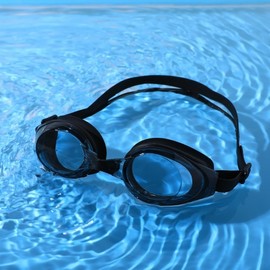 Swimming Goggles Waterproof Anti-Fog for Adults Men Women Students, Large Size lf56 Clear Anti-Fog Light Blue 5ea