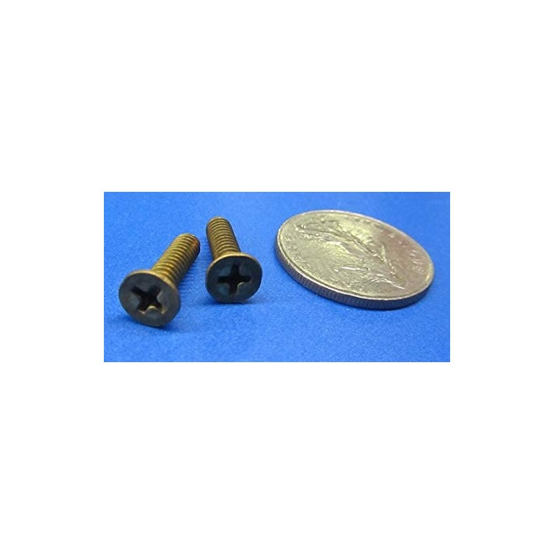 Brass Flat Head Phillips Machine Screws, FT, 10-24 Thread Size