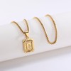 MOWOM Initial Letter Pendant Necklace for Men Women Square Pendant