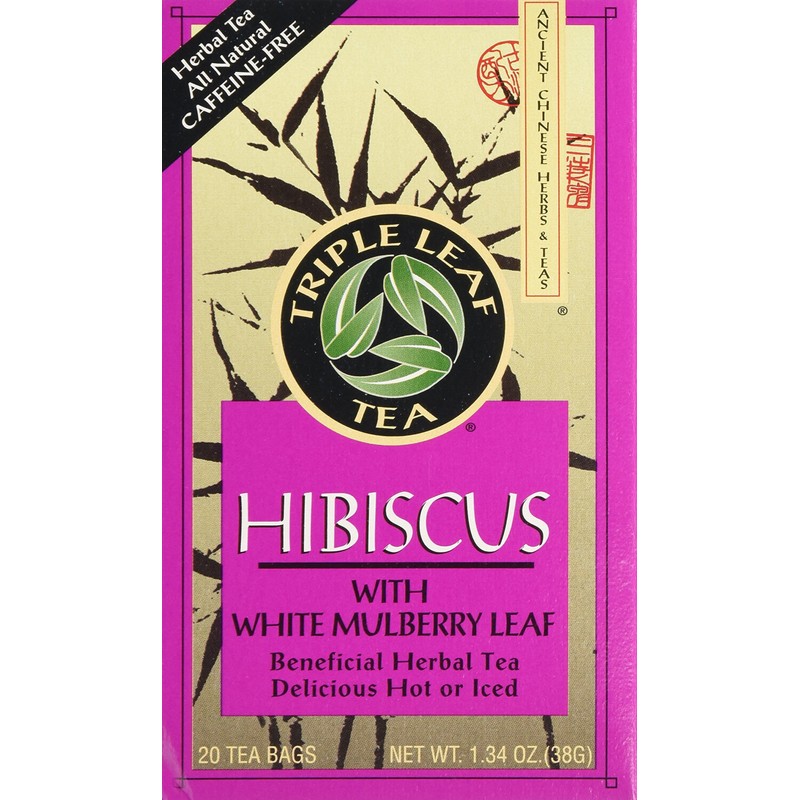 Triple Leaf Tea Bags Hibiscus White Mulberry, 1.34 Oz, 20