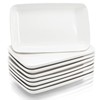 Foraineam 8 Pieces Rectangular Plates 8 Inch Porcelain Platters, Dessert,