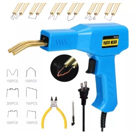 Burkey Soldadora De Plástico Soldador 80w Con Pinzas Y 800 Grapas