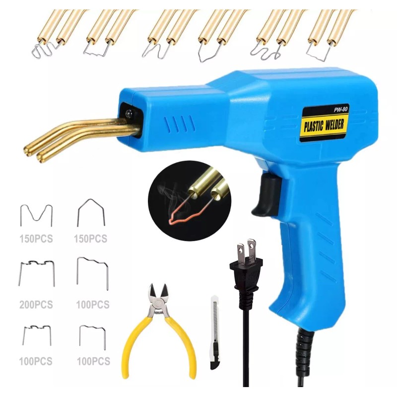 Burkey Soldadora De Plástico Soldador 80w Con Pinzas Y 800