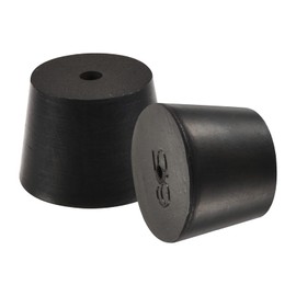 sourcing map Rubber Tapered Plug 27mm to 34mm with Hole Test Tubes Bungs Stopper Black for Lab Home 3 Pieces