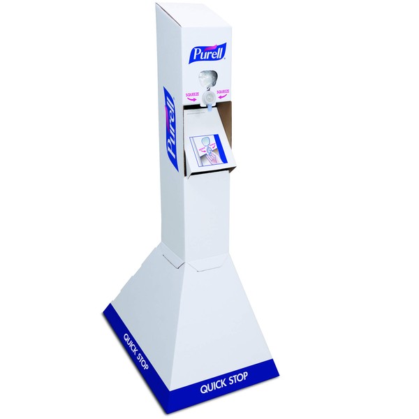 Purell Quick Floor Stand Kit, Push-Style Corrugated Floor Stand and 2 NXT Hand Sanitizer Refills (Pack of 1) - 2156-02-QFS