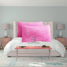 Hug & Snug Teddy Cuddles Fluffy Pillowcase Cosy & Warm Super Soft Pillowcase Cover Pair Only COLOUR : Pink