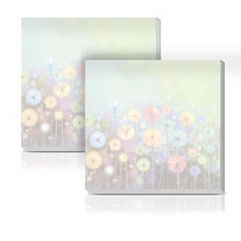 AUEKLLW Sticky Notes 3x3 Inches, 2 Pads Cute Colorful Self-Stick Note Pads, Easy to Post for Home, Office and Daily Life Organization Watercolor Dandelion