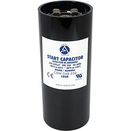 Appli Parts motor start capacitor 540-640 Mfd (microfarads) uF 250VAC universal fit for electric motor applications 1-3/4 in Diameter 4-3/8 in Height CON-540-250