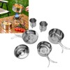 6PCS Portable Cookware Set Rapid Heating 304 Stainless Steel Efficient