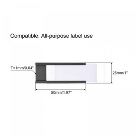 sourcing map Label Holders 2" x 1" C Channel Rubber Magnetic for Metal Shelves Organize, Office File Cabinets Pack of 50