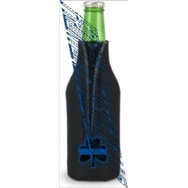 Blue Line Shamrock Bottle Koozie