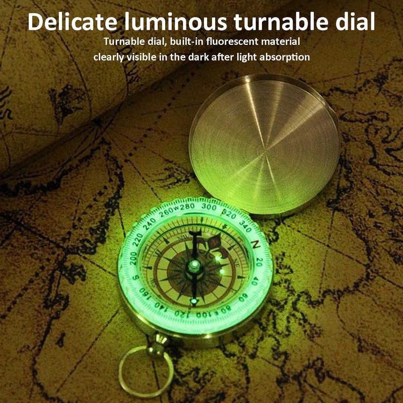 DARENYI Navigation Compass Hiking Luminous Compass Metal Pocket Compass for