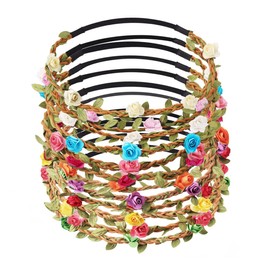Candygirl Fashion 12 Pieces Flower Garland Headband Bohemia Floral Crown for Women Girl Hair Accessories for Wedding Festival Party Multi Color