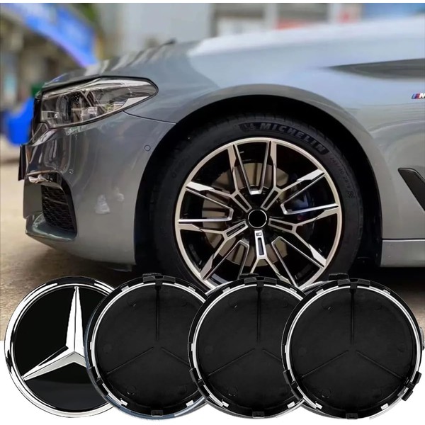 Set of 4 Hub Covers, 75 mm Wheel Hub Covers,