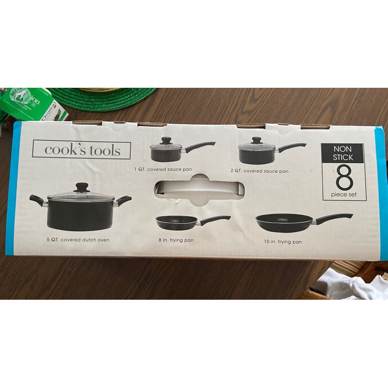 Cooks Tools Cook Tools 8 Piece Nonstick Cookware Set Black