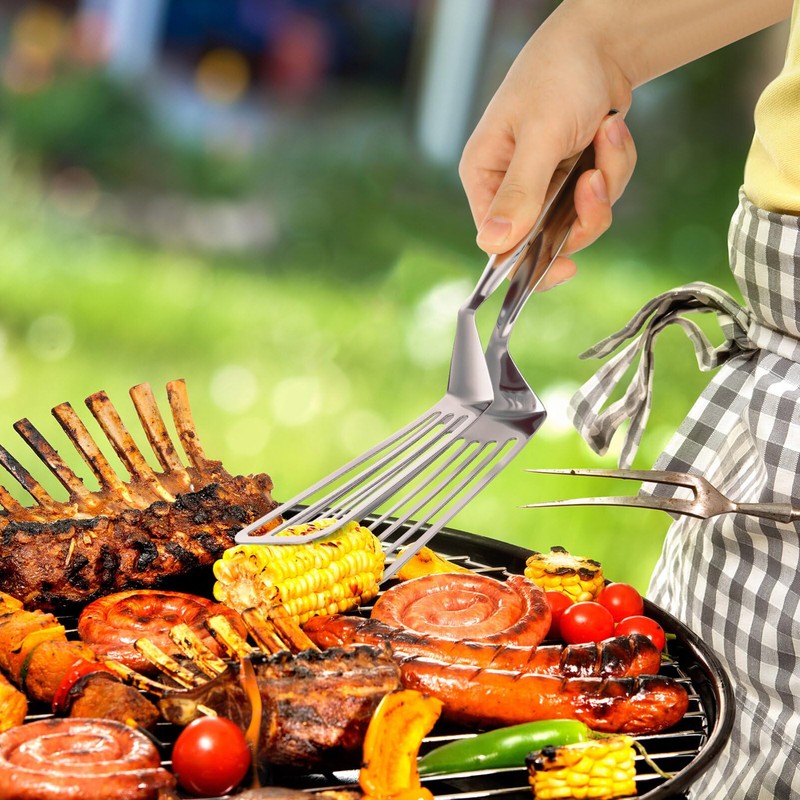 Stainless Steel Spatula Tongs for Cooking Fish Gripper Handy Pizza