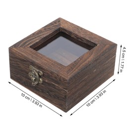 Mipcase 3.93X3.93X2.04 Inch Insect Specimen Box with Lockable Retro Horn Glass Lid Display Case for Collectibles Jewelry Coins and Crafts Storage