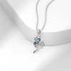 LONAGO 925 Sterling Silver Snake Pendant Necklace for Women Abalone