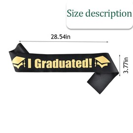 Class of 2025 Graduation Sash Grad Party Supplies Congratulation Gifts for Friend Family Senior 2025 Gifts for Women Men, Gold