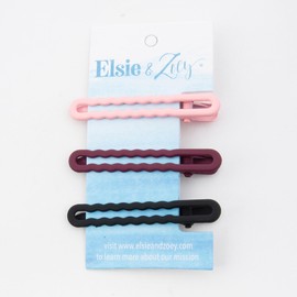 Elsie & Zoey 3 Piece Clover Steel Hair Pin Set for Women (Mauve)