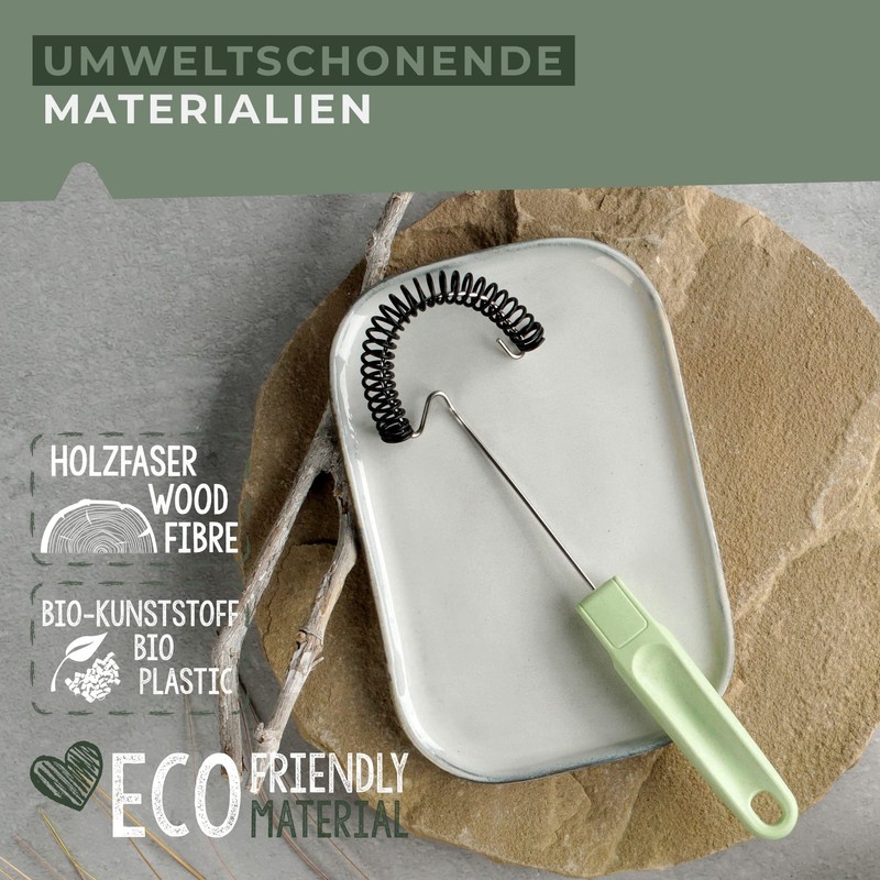 Fackelmann Ecolution Whisk - Small Spiral Whisk Made of Wood