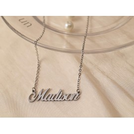 BeautyLiLi Stainless Steel Jewelry Custom Dainty Initial Name Necklace Silver for Women Grandma Layla