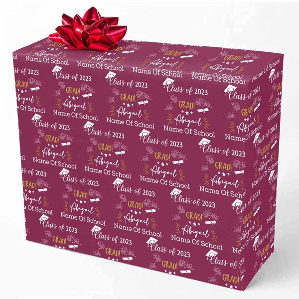 Personalized Name Wrapping Paper for Graduating, Custom Class of 2023