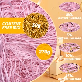 HXJDAM 300 g Filling Material Gift Pink and Gold, Shredded Paper for Gift Box, Filling Material for Packages, Gift Box Filling Material