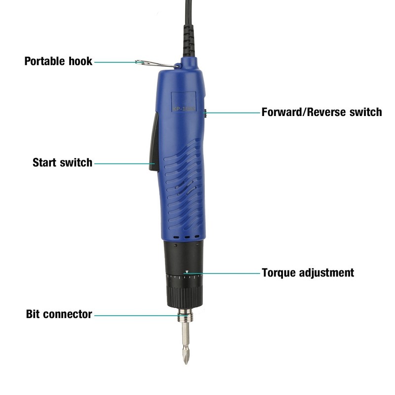 1/4" Handheld Straight Shank Electric Screwdriver Adjustable Torque