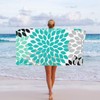 Pknoclan Beach Towel, Dahlia Floral Bath Towel, 59.1 x 31.5