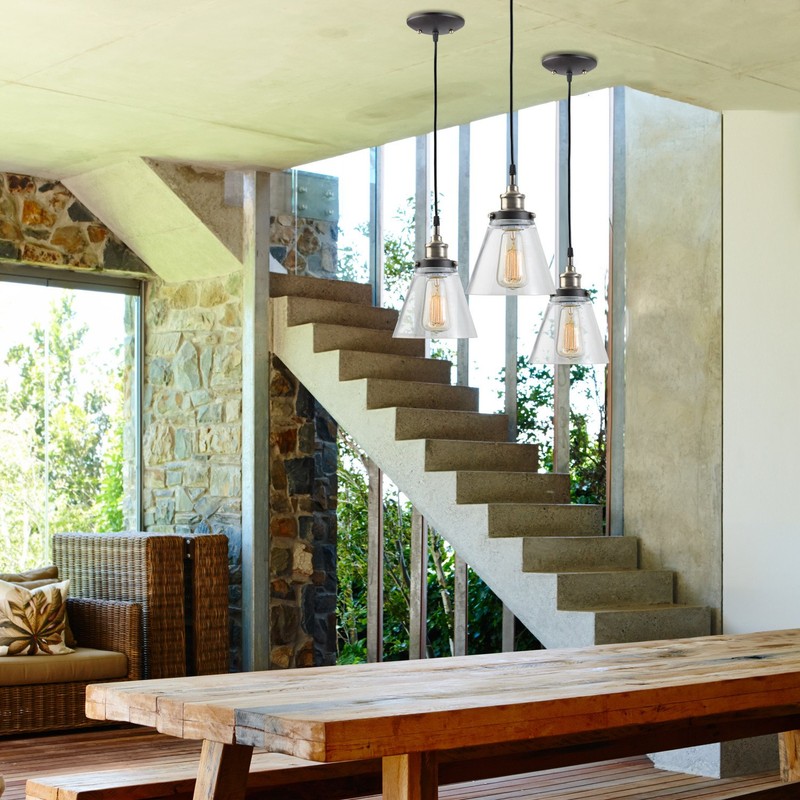 Jackson 1-Light Pendant, Antique Brass, Bronze Accent, Glass Shade,64750