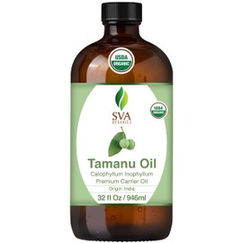 SVA ORGANICS SVA Tamanu Seed Oil Organic - 32 Fl Oz – 100% Natural Cold Pressed Tamanu Oil - for Face, Skin Care, Hair Care, Scalp Massage & Body Massage – Carrier Oil