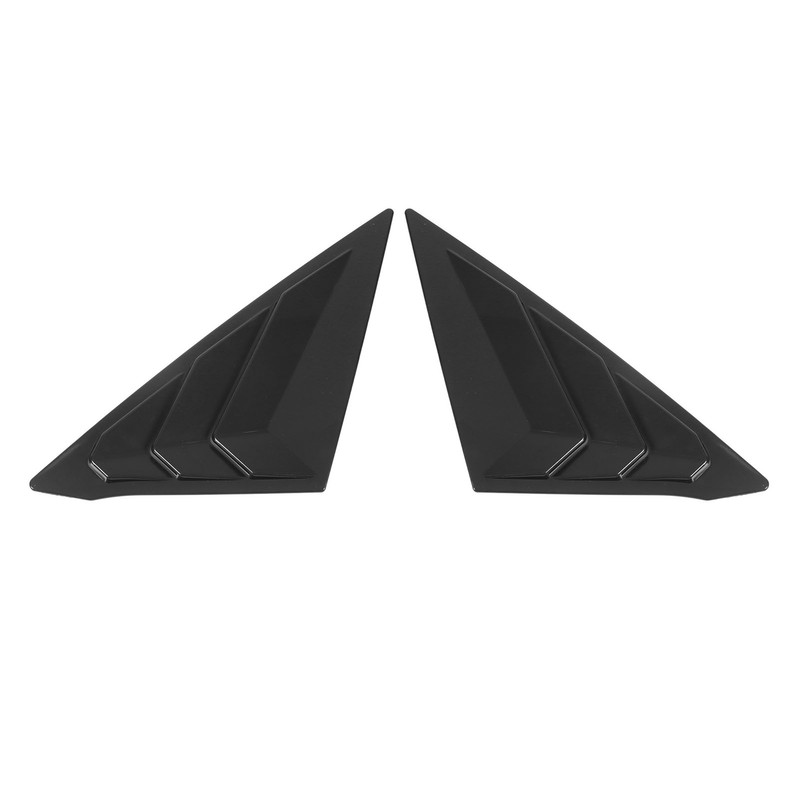 2pcs Rear Left Right Window Louver Bright Black Side Window