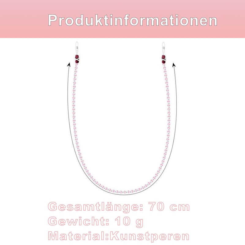 Eyglajdd 1 Piece Glasses Chain Women's Acrylic Beads, White