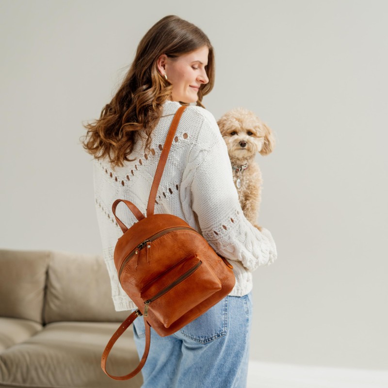 Berliner Bags Vintage Kelly Leather Backpack Small for Women -