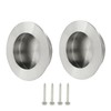 suiwotin 2pcs Round Recessed Pull, Brushed Nickel Flush Pull Handle,