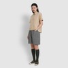 JAJU [JAJU] Women's Cotton Collar Short-Sleeve Shirt_Beige
