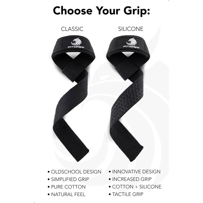 Fitgriff® Professional Unisex Lifting Straps (Padded) for Strength Training, Fitness,
