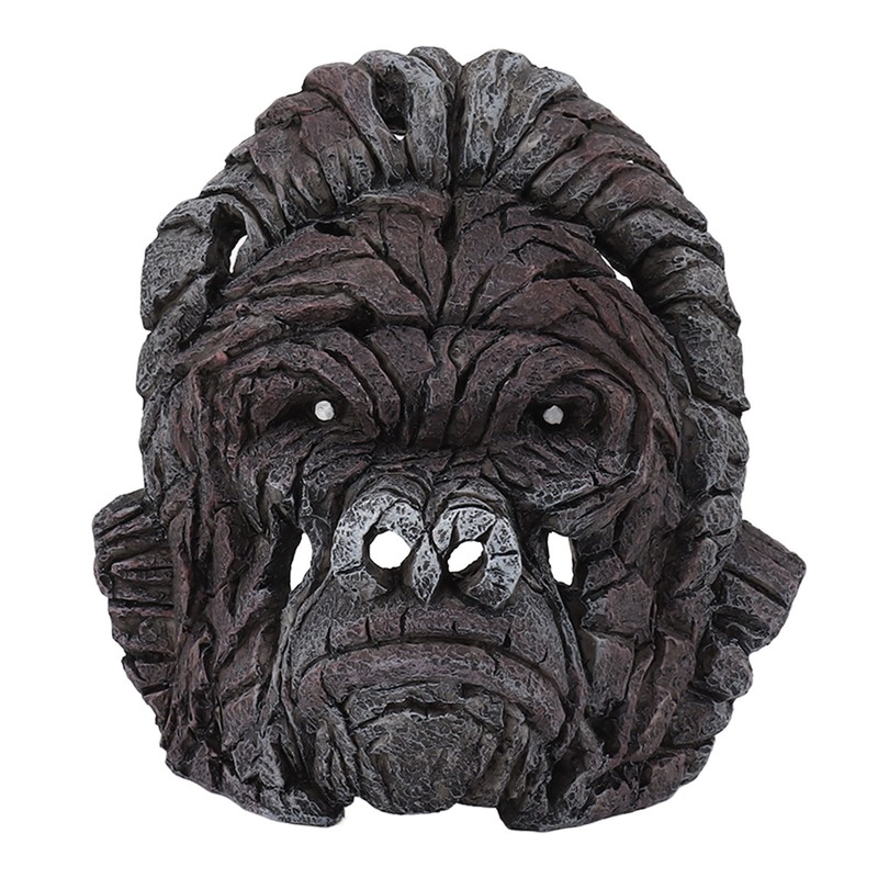 Gorilla Head Sculpture 6.3in Animal Head Figurine Resin Hollow Out