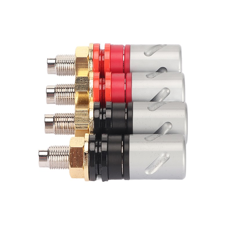 Amplifier Binding Post Soldering Free Pure Red Copper Rhodium Plated