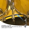 YOLUFER Cowbell Clamp Cowbell Holder Jazz Drum Kit Hoop Mounted