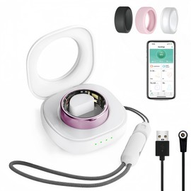 Smart Ring for Women Men, Health Tracker Rings, IP68 Waterproof Fitness Ring, 7-Day Battery Sleep Ring with Charging Case and Ring Protector, Remote Photography, No App Fees (Lavender Pink, 9#)