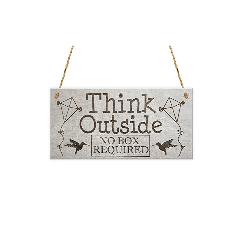 RED OCEAN Think Outside No Box Inspiration Motivation Gift Hanging