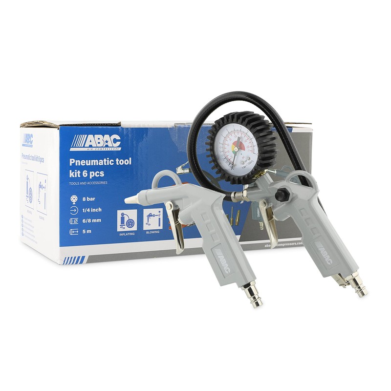 ABAC G-813 6-Piece Compressor Accessory Set, Includes Tyre Inflator with